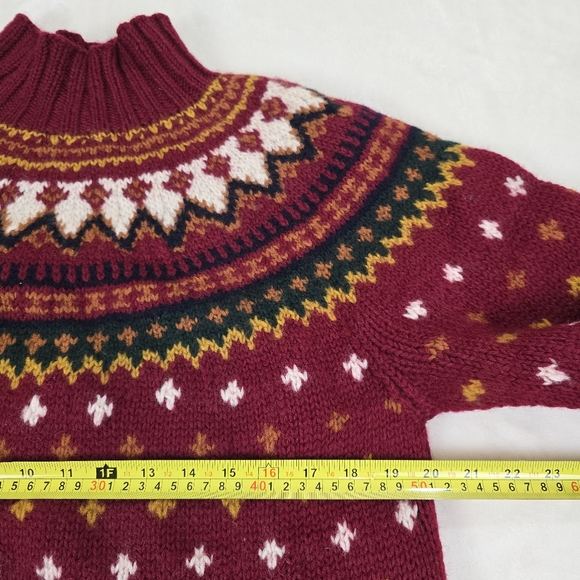 Gap Vintage fair isle wool mockneck sweater size M - Picture 5 of 9